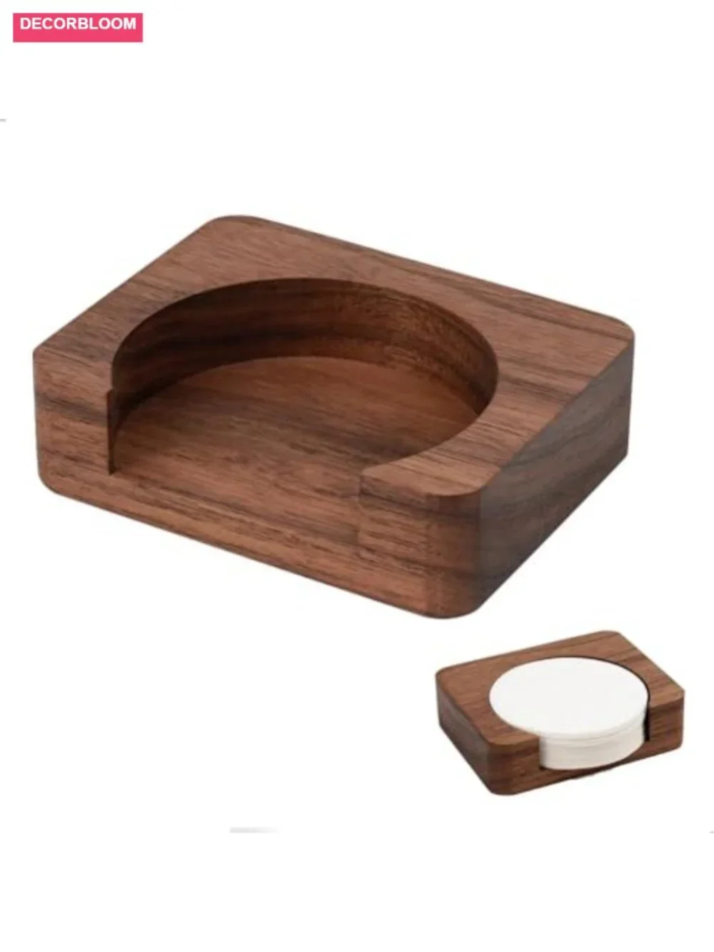 Walnut Wood Espresso Paper Filter Holder Stand 58mm Coffee